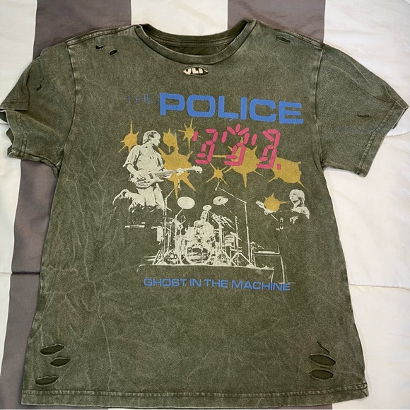 Luck Brand The Police Band Vintage Look Distressed Concert T-Shirt Women Size XS - Picture 1 of 10